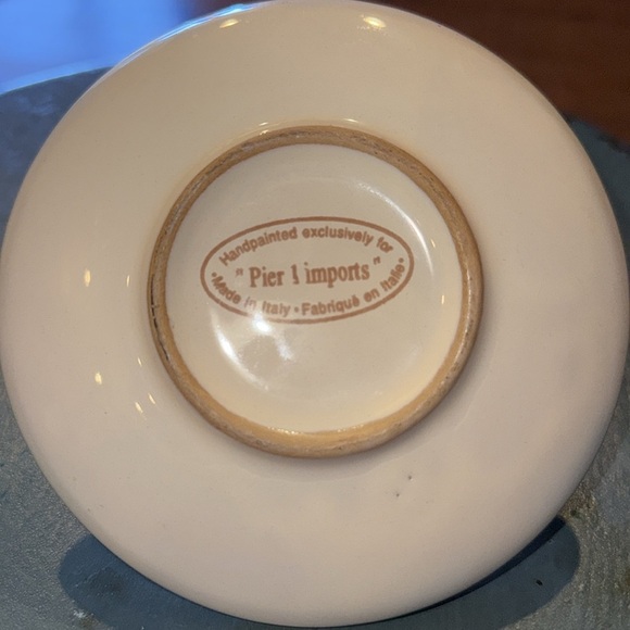 VINTAGE PIER 1 Chamberstick Candle Holder W/Handle Hand Painted - Italy. (ST 1) - Picture 4 of 4